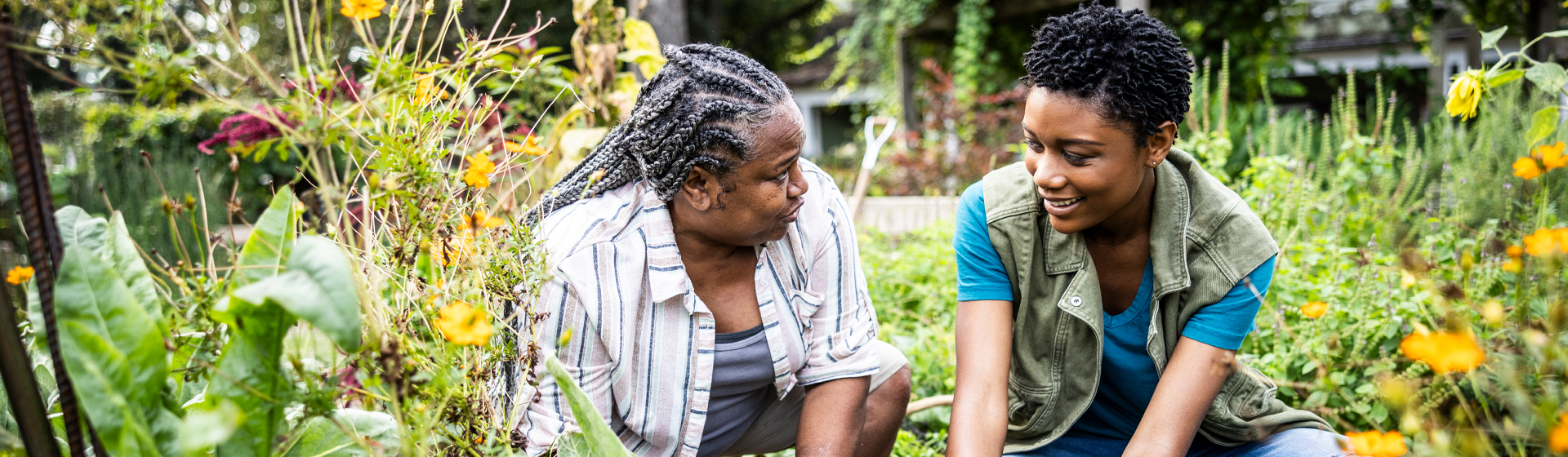 Mother and Daughter Gardening